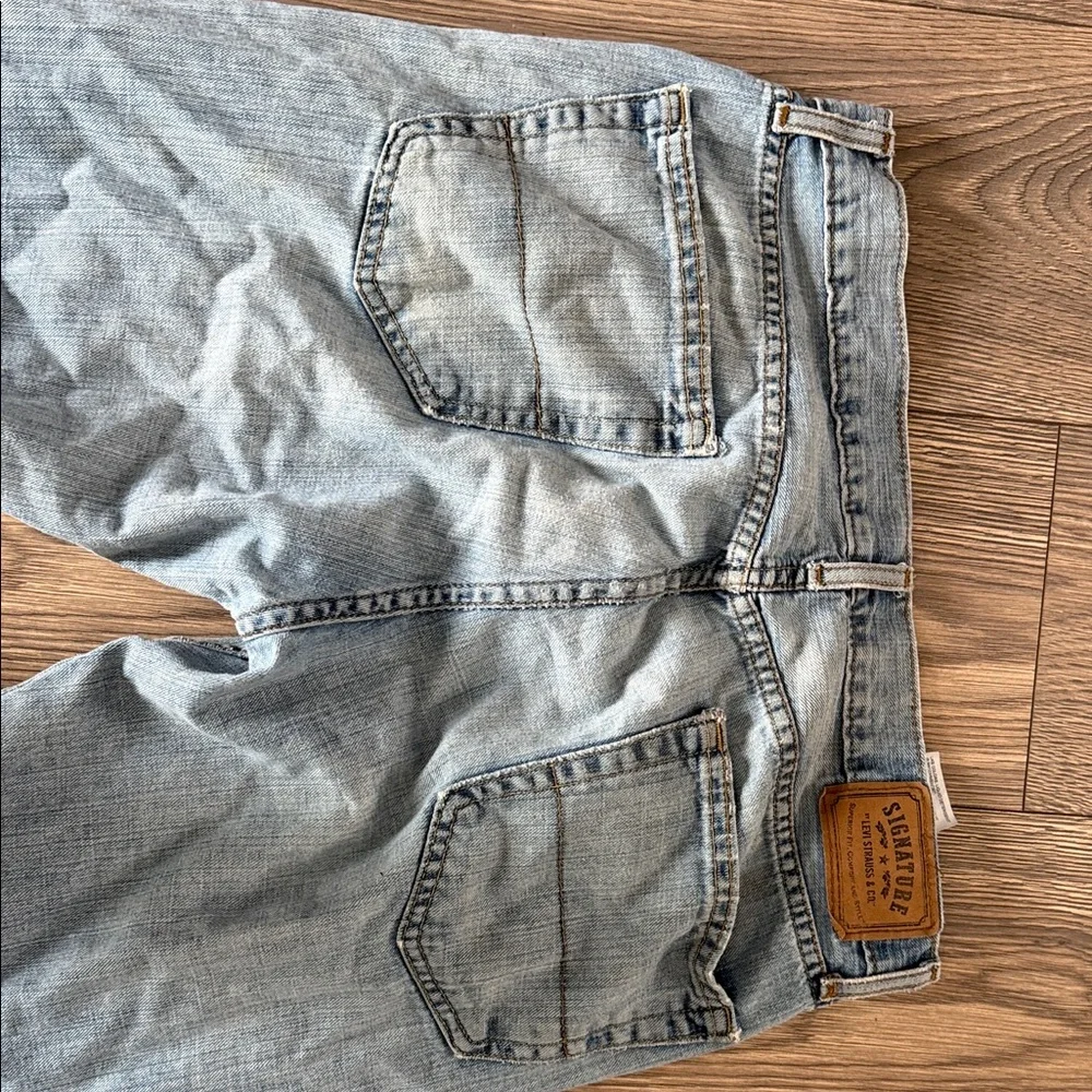 Levi's Light Blue Straight Jeans with Distressed Details